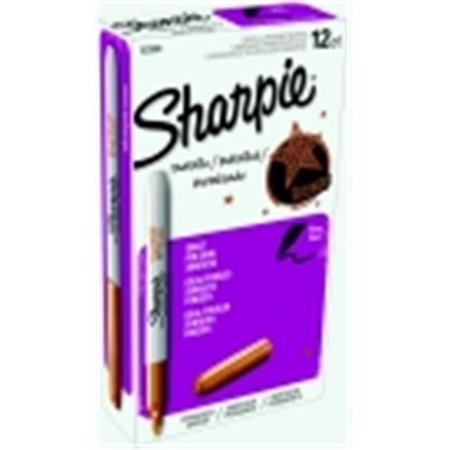 SHARPE MFG CO Sharpie Fine Tip Acid-Free Non-Toxic Permanent Marker - Metallic Bronze; Pack 12 1438021